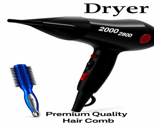 Hair dryer with premium roller comb
