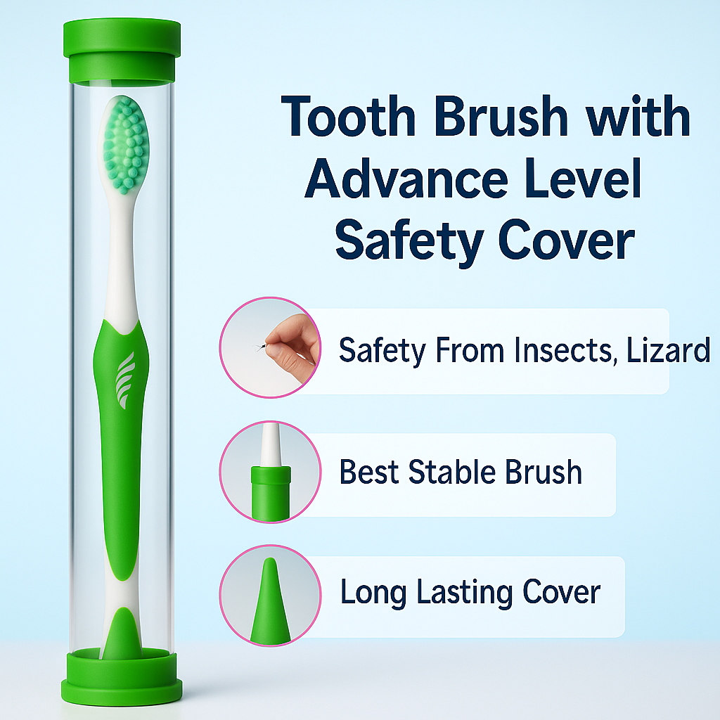 5 Toothbrush with advance level Safety Cover (Pack of 5)